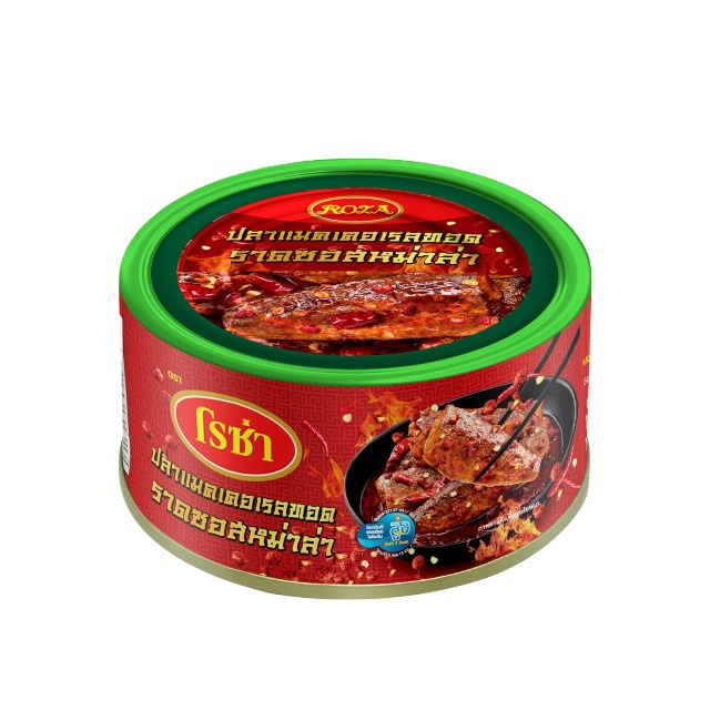 New product ROZA Brand's popular Spicy Mala Sauce Fried Mackerel canned fish from Thailand