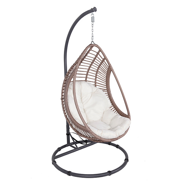 High quality garden balcony outdoor hanging egg shaped rattan wicker swing chair (accept customized)