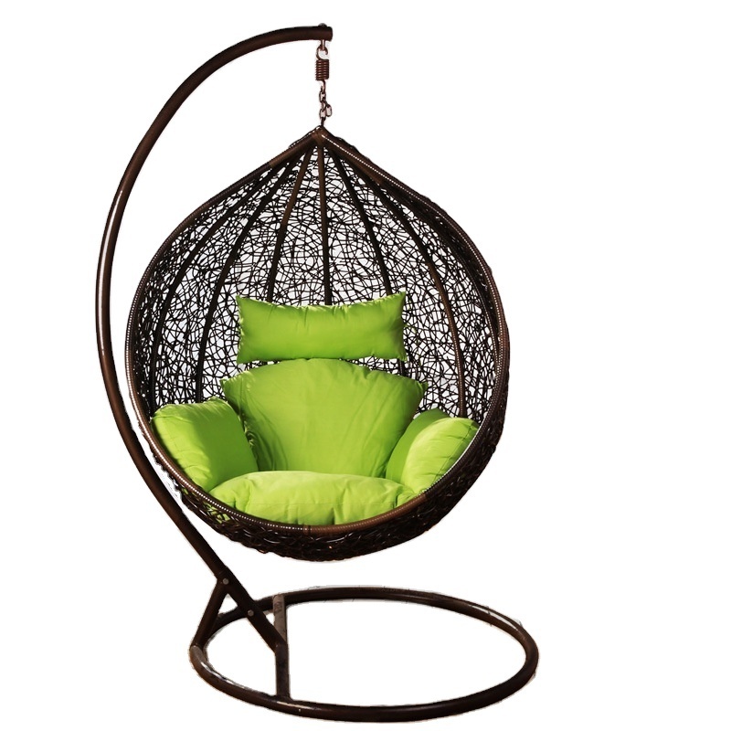 High quality garden balcony outdoor hanging egg shaped rattan wicker swing chair (accept customized)