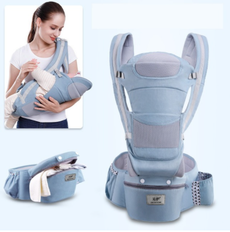 Cotton Travel Child Carrier, Adjustable Hipseat Ring Sling Ergonomic Holder Backpack Hiking Wrap Baby Carrier