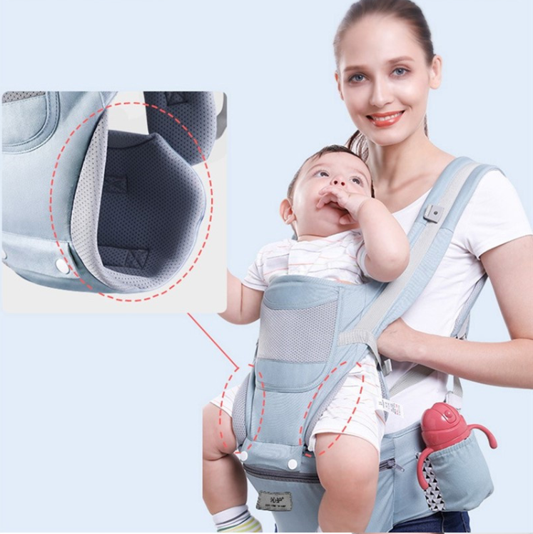 Cotton Travel Child Carrier, Adjustable Hipseat Ring Sling Ergonomic Holder Backpack Hiking Wrap Baby Carrier