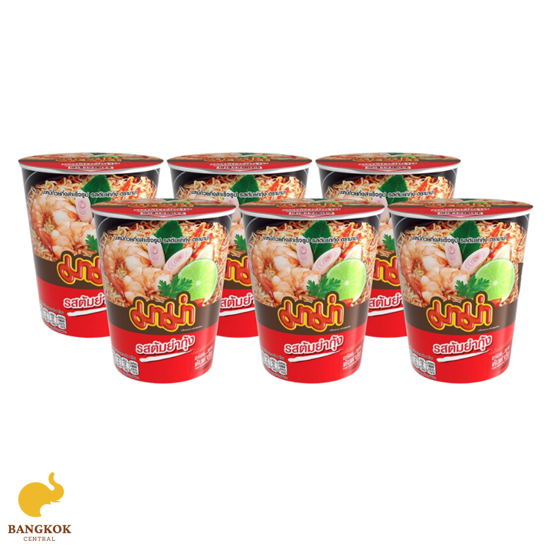 Wholesale Thailand Mama cup exotic snack Thai seafood noodle soup 60 g x 6 cups Tom Yum Goong Instant Noodles