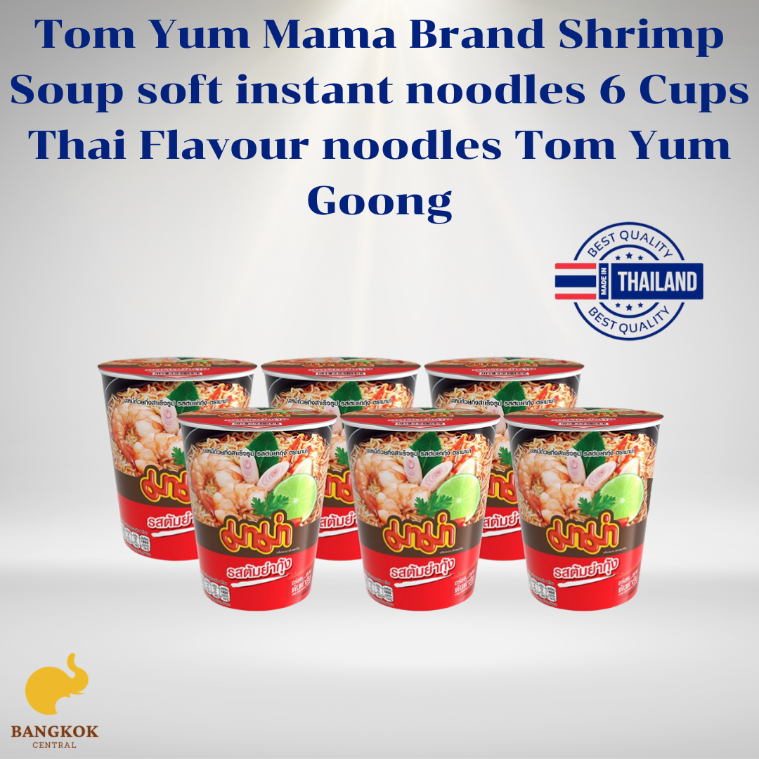 Wholesale Thailand Mama cup exotic snack Thai seafood noodle soup 60 g x 6 cups Tom Yum Goong Instant Noodles