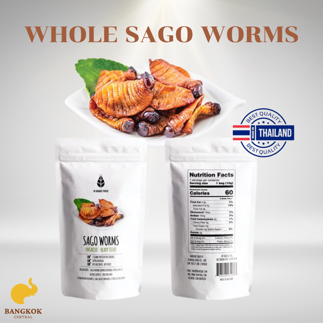 Edible Insect Whole Sago Worms Insect Crickets Protein Snacks Fried High Quality Export Product from Thailand