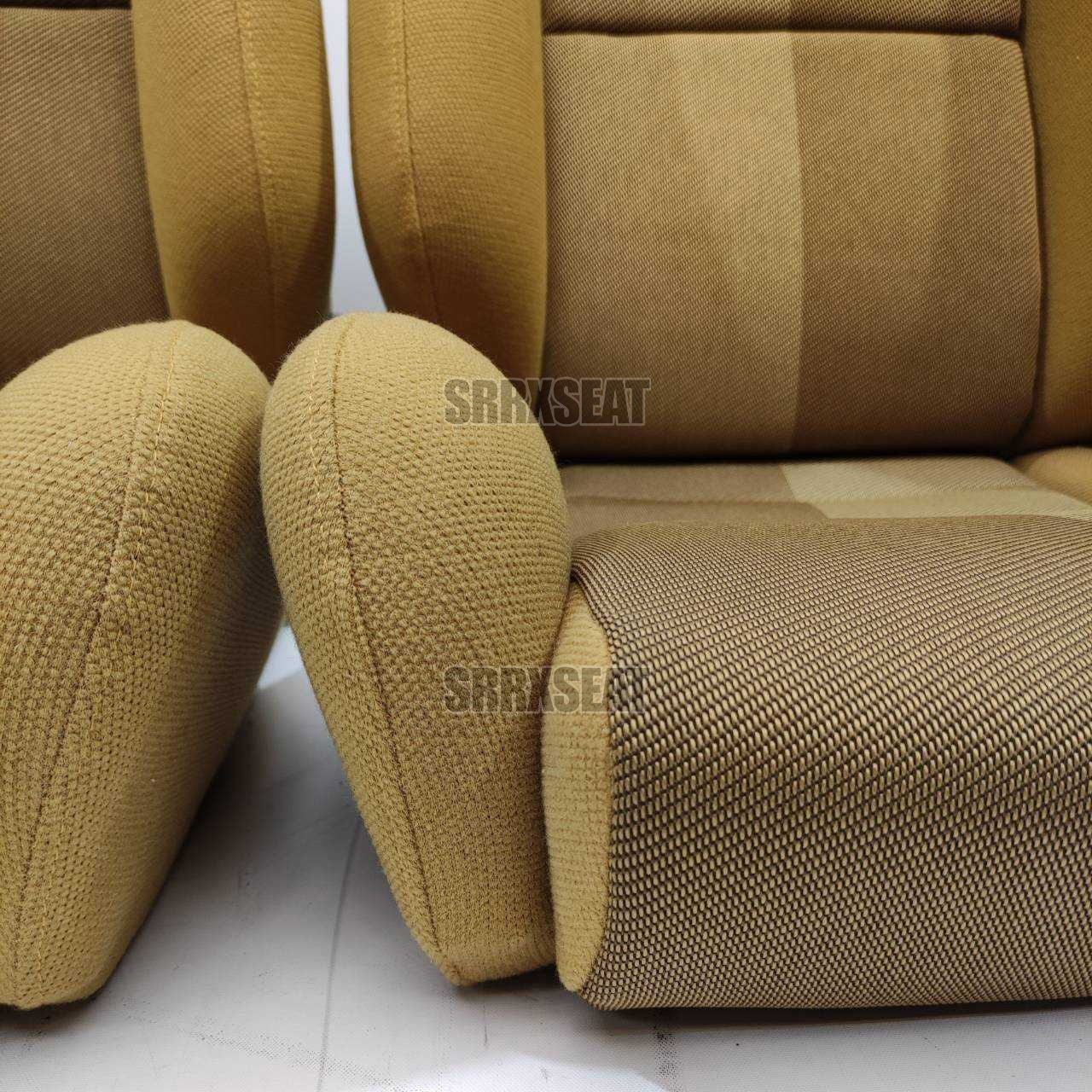 AUTHENTIC RECARO LSB TAN MONZA Very Good Condition Racing Car Seats For a Home Setting Made From Metal Foam Fabric Non-Woven