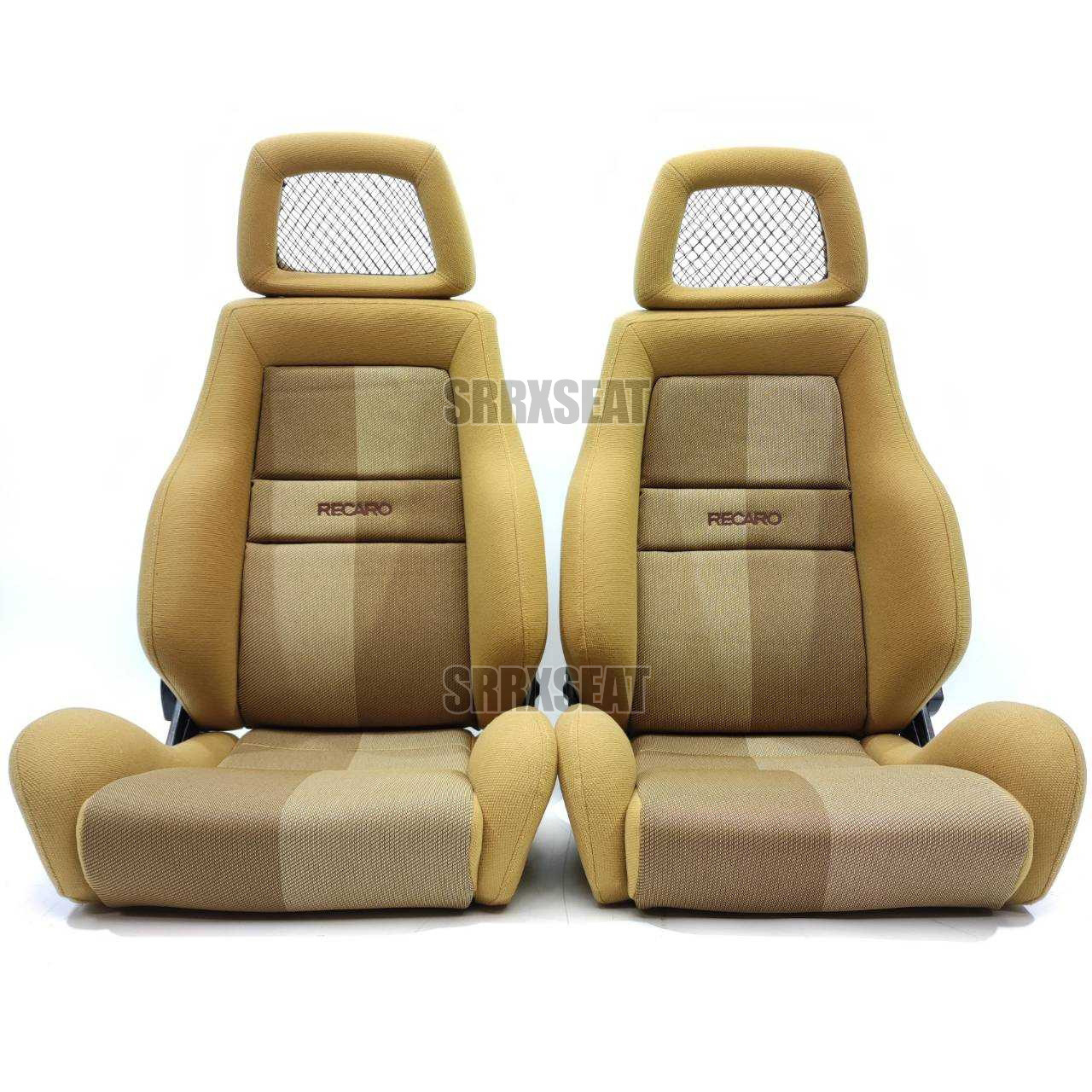 AUTHENTIC RECARO LSB TAN MONZA Very Good Condition Racing Car Seats For a Home Setting Made From Metal Foam Fabric Non-Woven