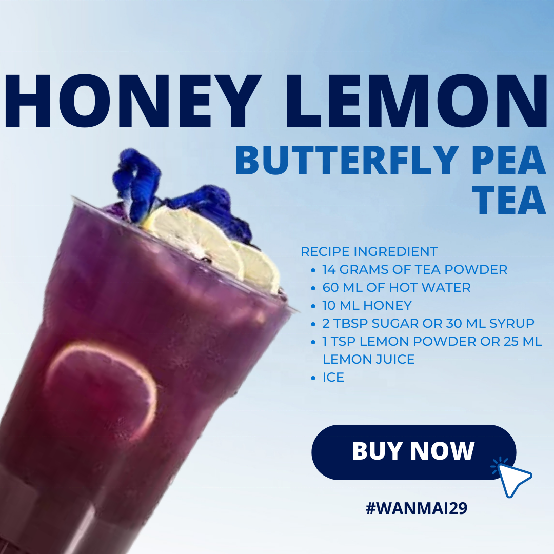 WANMAI29 Butterfly pea Tea in Kraft Steeping Bag  Instant Honey Ginger Tea Custom Flavor Powder Tea Customized Packaging Style