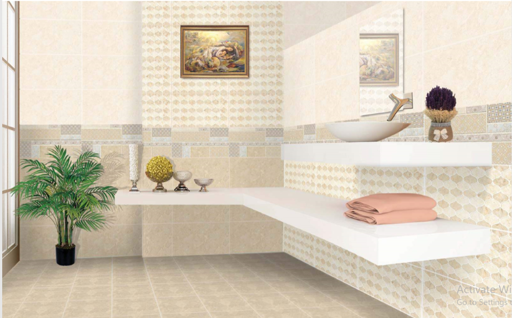 THACHBAN Ceramic Tiles Wall Tiles Interior Tiles Set 36006- MATT Surface 300 X 600mm Gray Yellows / Golds