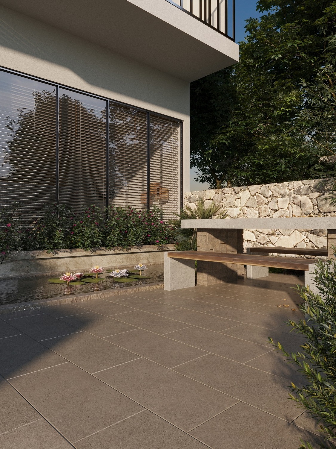 High Quality Anti Slip Matte Glazed Porcelain Tiles Stone Look Grey Porcelain Outdoor Tiles