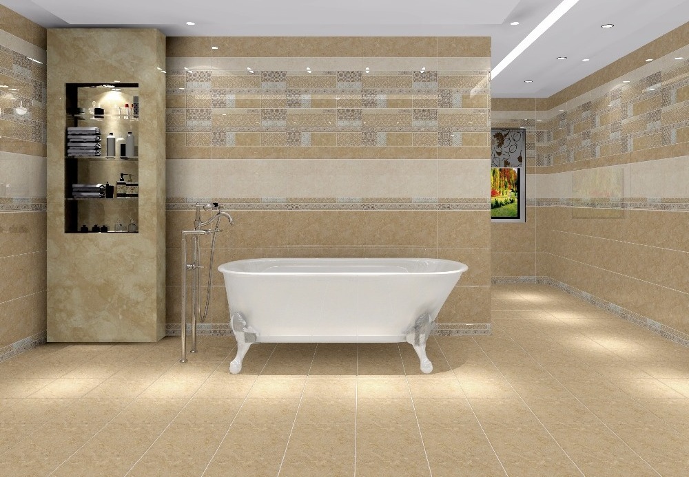 THACHBAN Ceramic Tiles Wall Tiles Interior Tiles Set 36006- MATT Surface 300 X 600mm Gray Yellows / Golds