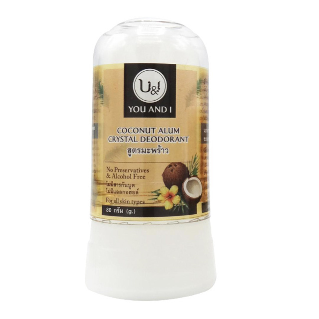 Coconut Natural Stick Deodorant Crystal Alum 45g-80g Made From 100% Natural