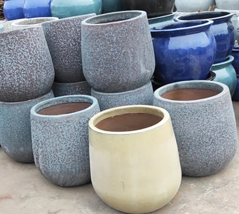 Garden ceramic pots planter modern outdoor glazed larger terra pots made in Vietnam high quality