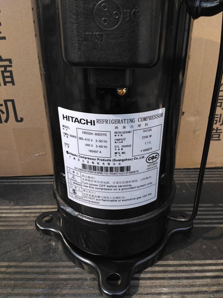 E855DH-80D2YG Brand new used ac compressor r410a scroll hitachi air compressor 7.5kw inverter compressor for hitachi fridge