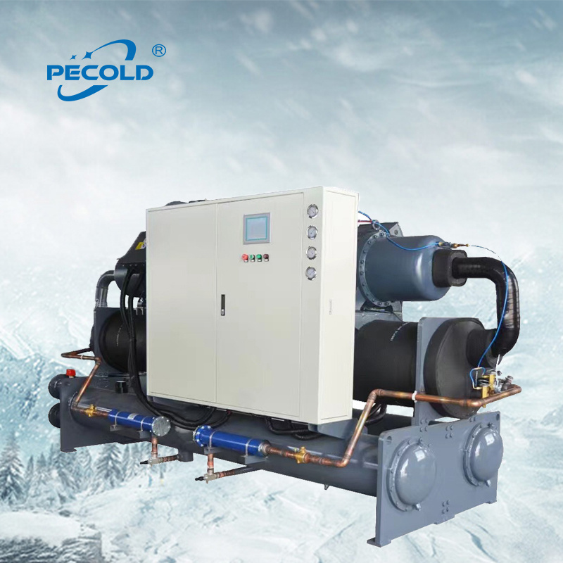 High Effective Cooling Capacity Semi-Hermetic Compressors Water Cooled Screw Chiller For Injection Molding Refrigerating Unit