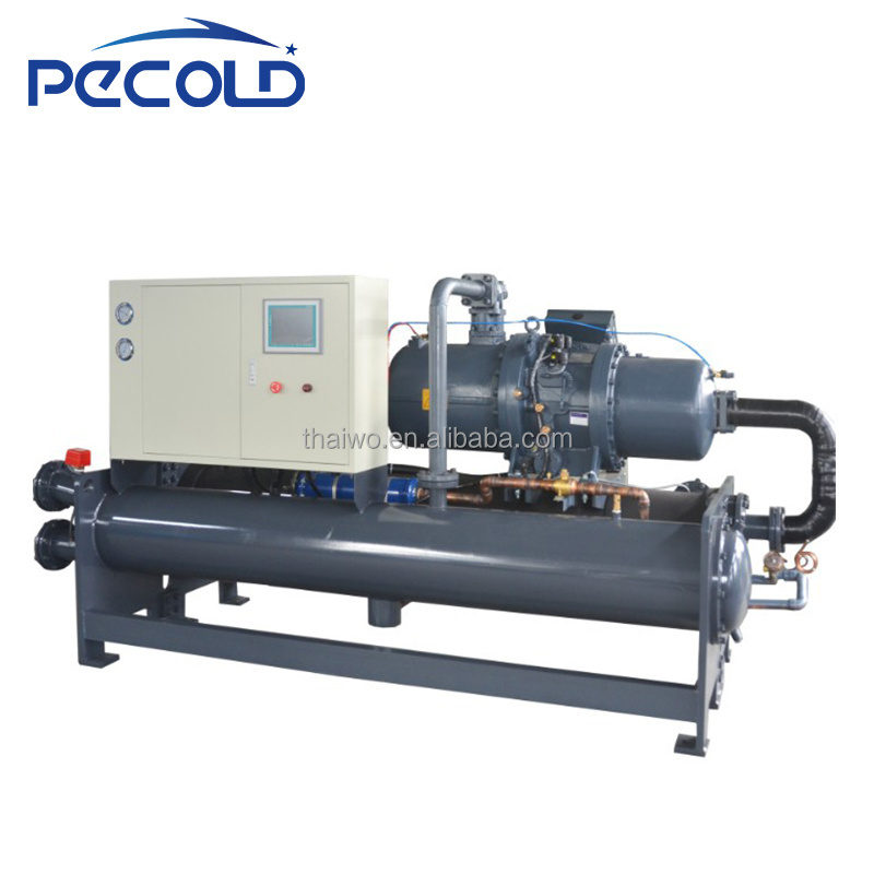 High Effective Cooling Capacity Semi-Hermetic Compressors Water Cooled Screw Chiller For Injection Molding Refrigerating Unit