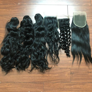 Beautiful Raw Virgin bundles machine weft , Vietnamese wavy hair,  Human Hair Extension