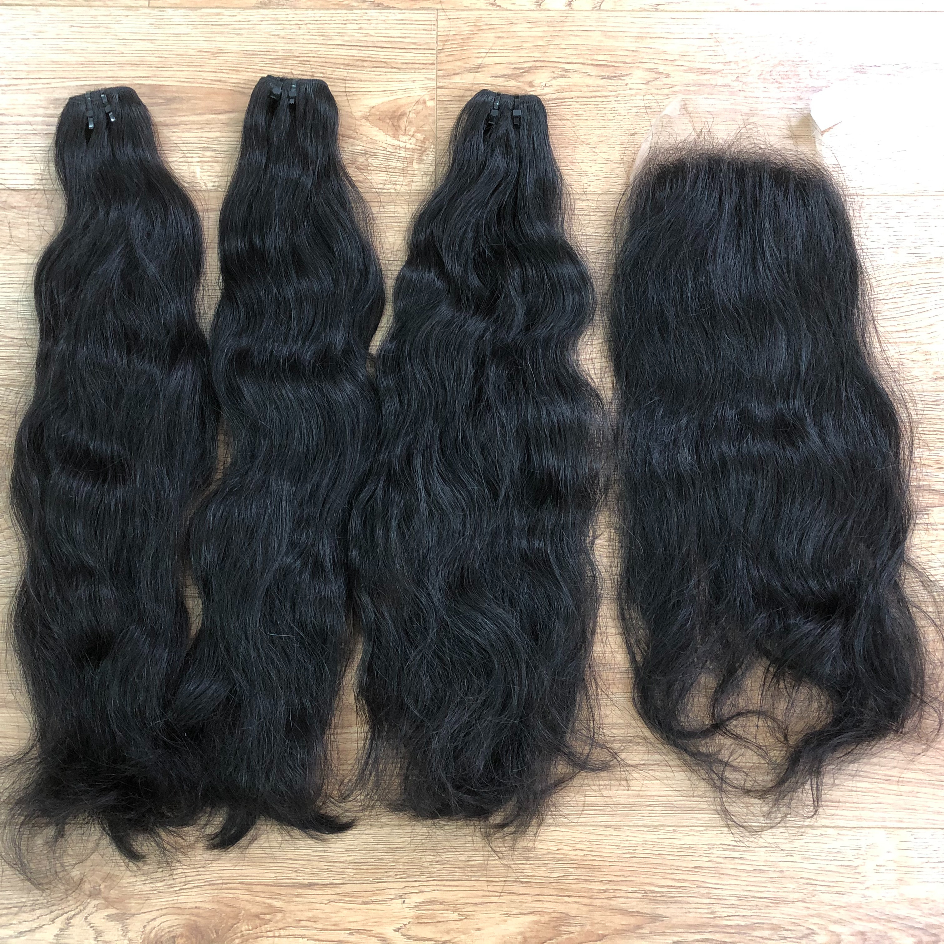 Beautiful Raw Virgin bundles machine weft , Vietnamese wavy hair,  Human Hair Extension