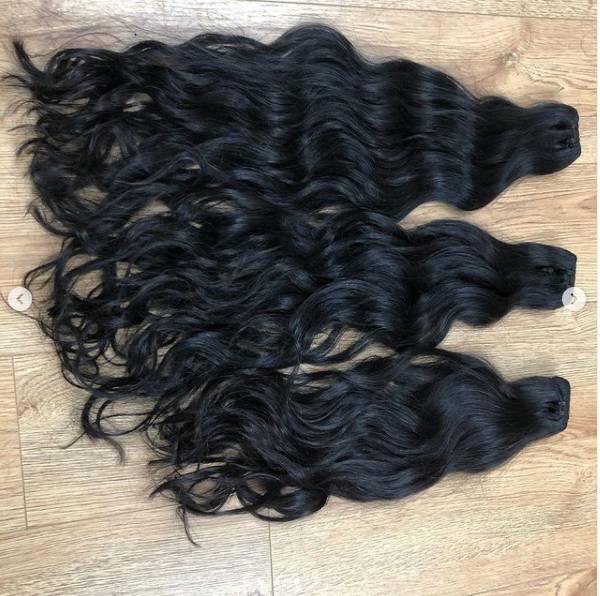 Beautiful Raw Virgin bundles machine weft , Vietnamese wavy hair,  Human Hair Extension