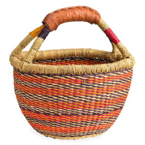 HOT  Handmade bags African seagrass bolga baskets colorful Ghana woven baskets Africa carry bags Made In Vietnam