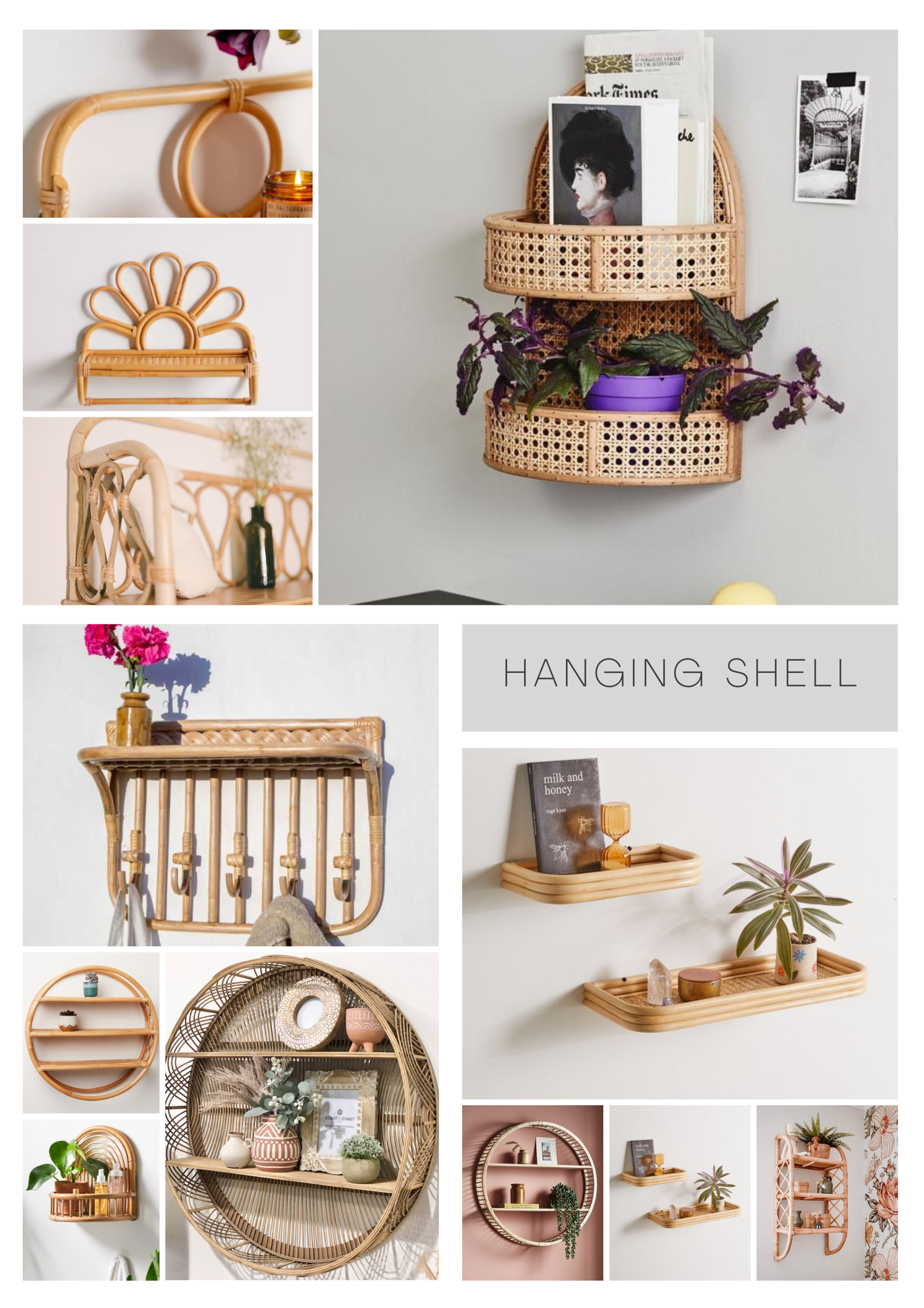 Vintage Style Shelve Wall Rack Round Rattan Shelf 3 Tier Shelf Wall Hanging Shelve From Thanh Cong