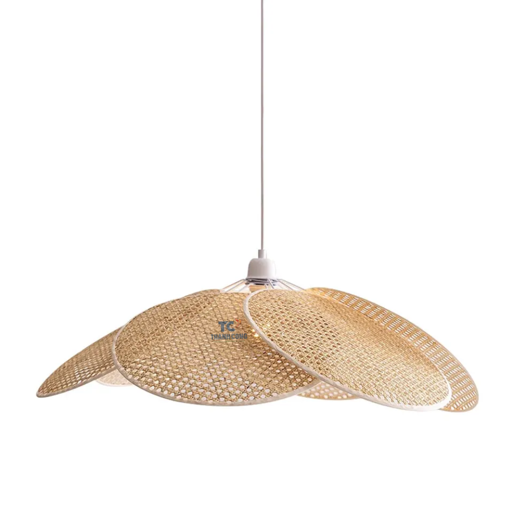 Modern Rattan Lampshade Petal Ceiling Light Flower Shape Decorative Lighting Hanging Lights Wholesale Vietnam