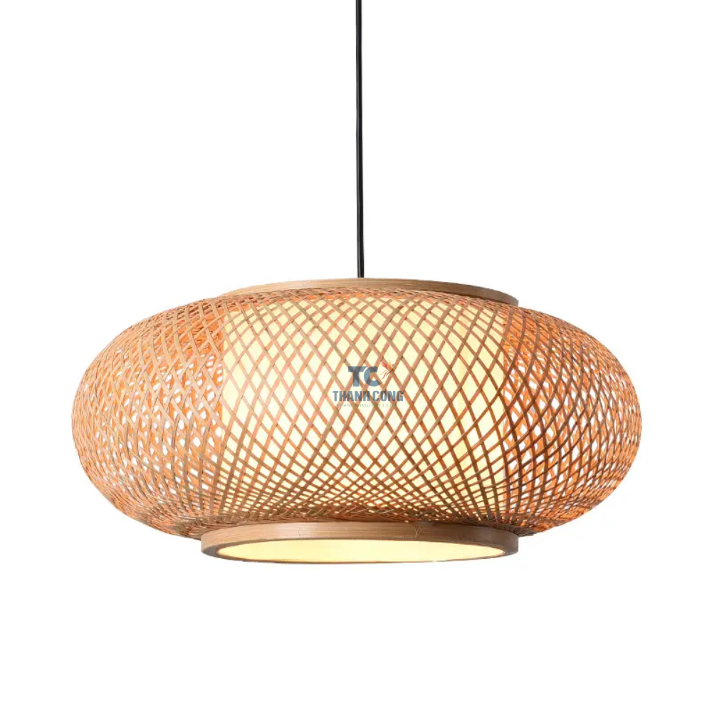 Best Selling Industrial Conch Lampshade Natural Bamboo Rattan Lamp Handmade Vintage Rattan Chandelier Light for Farmhouse