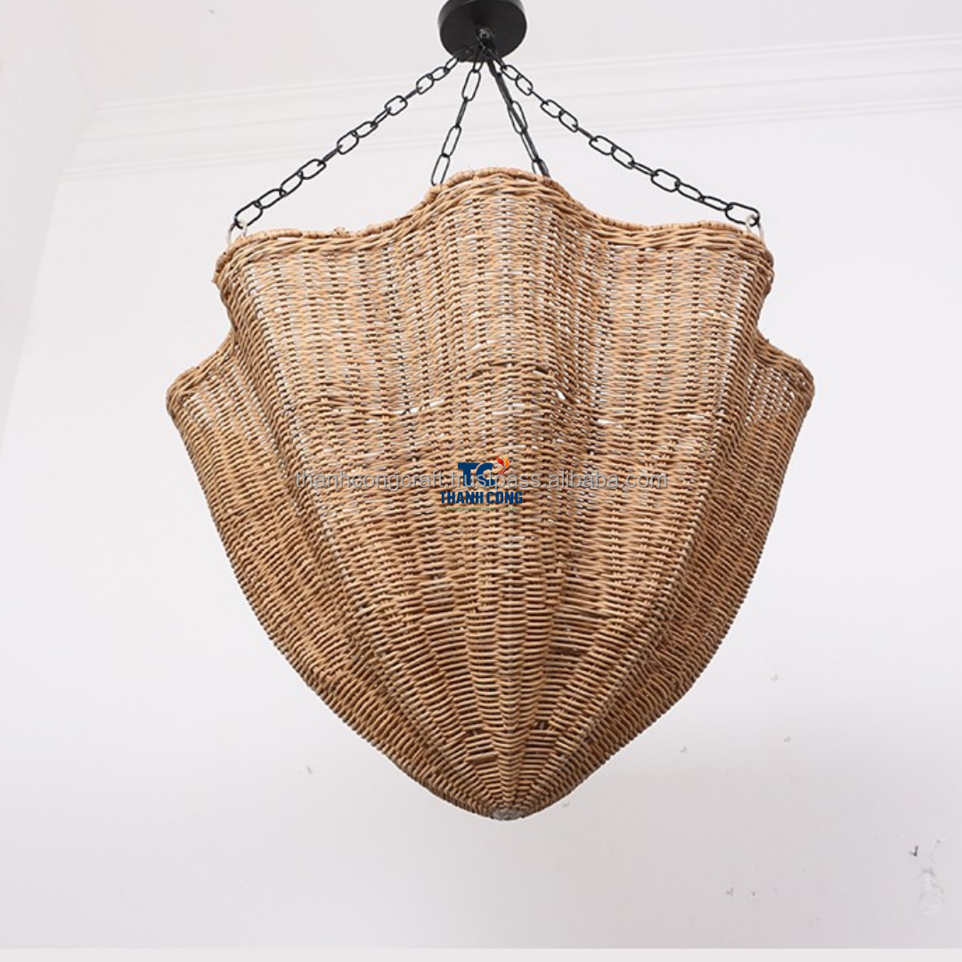 Woven Rattan Pendant Light Fixture Natural Bamboo Lampshade Chandelier Wicker Ceiling Light