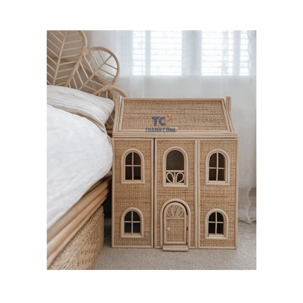 Eco Friendly Rattan Dollhouse Handmade Traditional Boho Children Kids Room Furniture Vietnam Supplier Wholesales