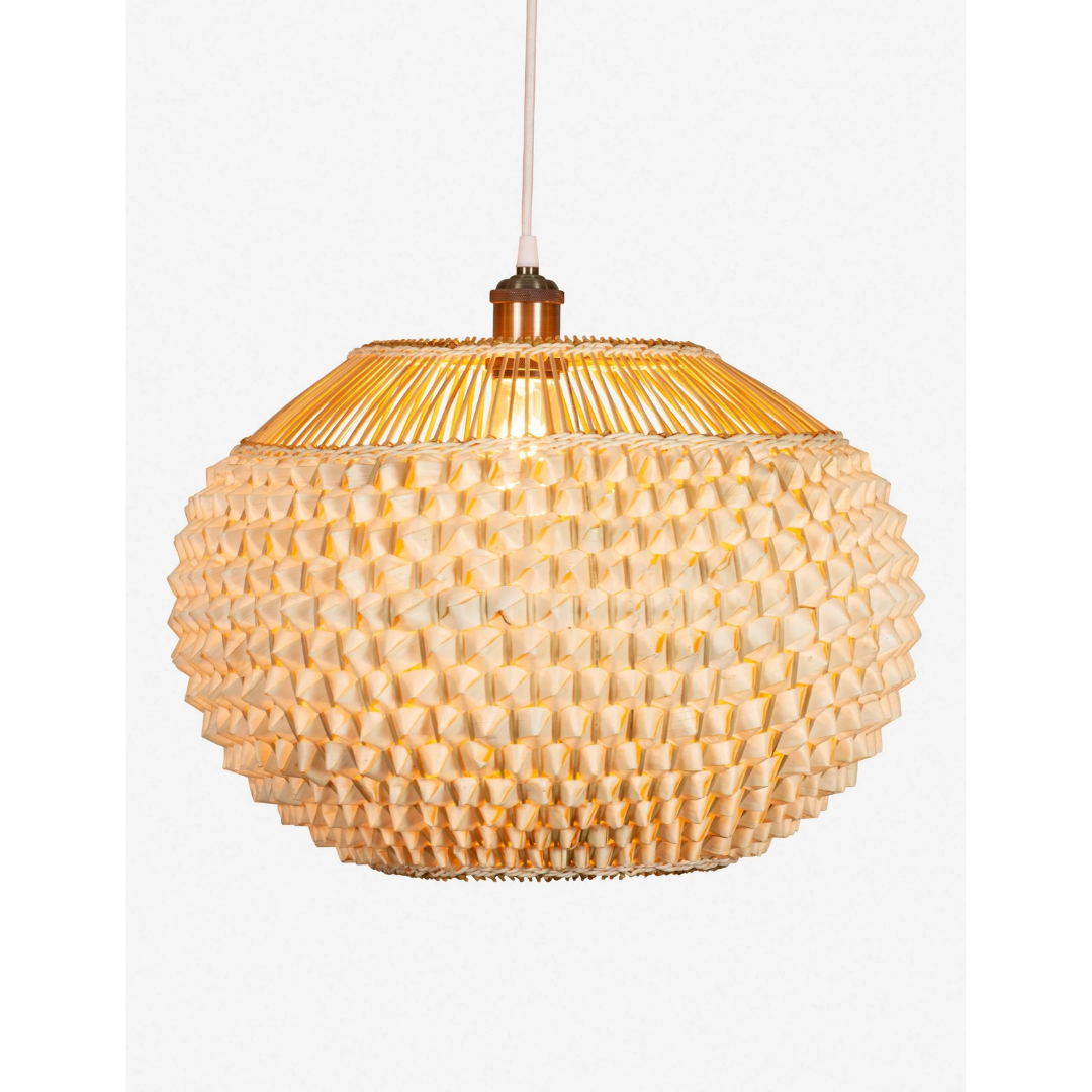 Natural Eco-friendly Lamp Boho FSC Rattan Lampshade Pendant Light Chandelier Wicker Rattan Light Fixture for Kitchen Island