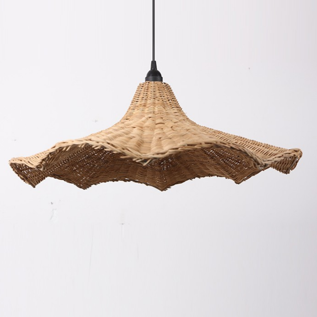 Hot Selling Farmhouse Rattan Grass Bamboo LampShade Ceiling Bamboo Lights Rustic For Wholesale