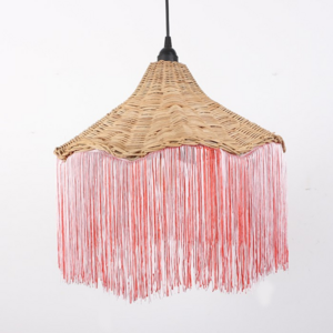 Hot Selling Farmhouse Rattan Grass Bamboo LampShade Ceiling Bamboo Lights Rustic For Wholesale