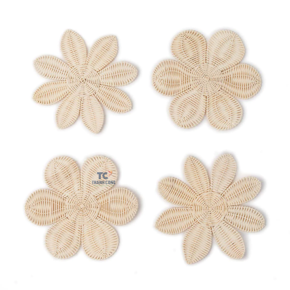 Rattan Wall Flower Nursery Decor Wall Hangings Decoration Accessories Set Of Rattan Flower