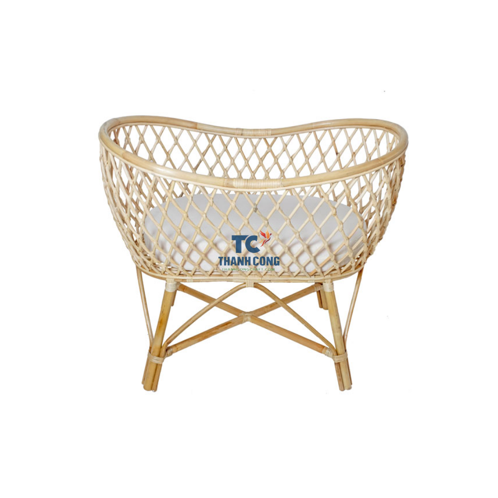 Natural Wicker Woven Baby Swing Bassinet Rattan Baby Bassinet made from Vietnam Manufacturer