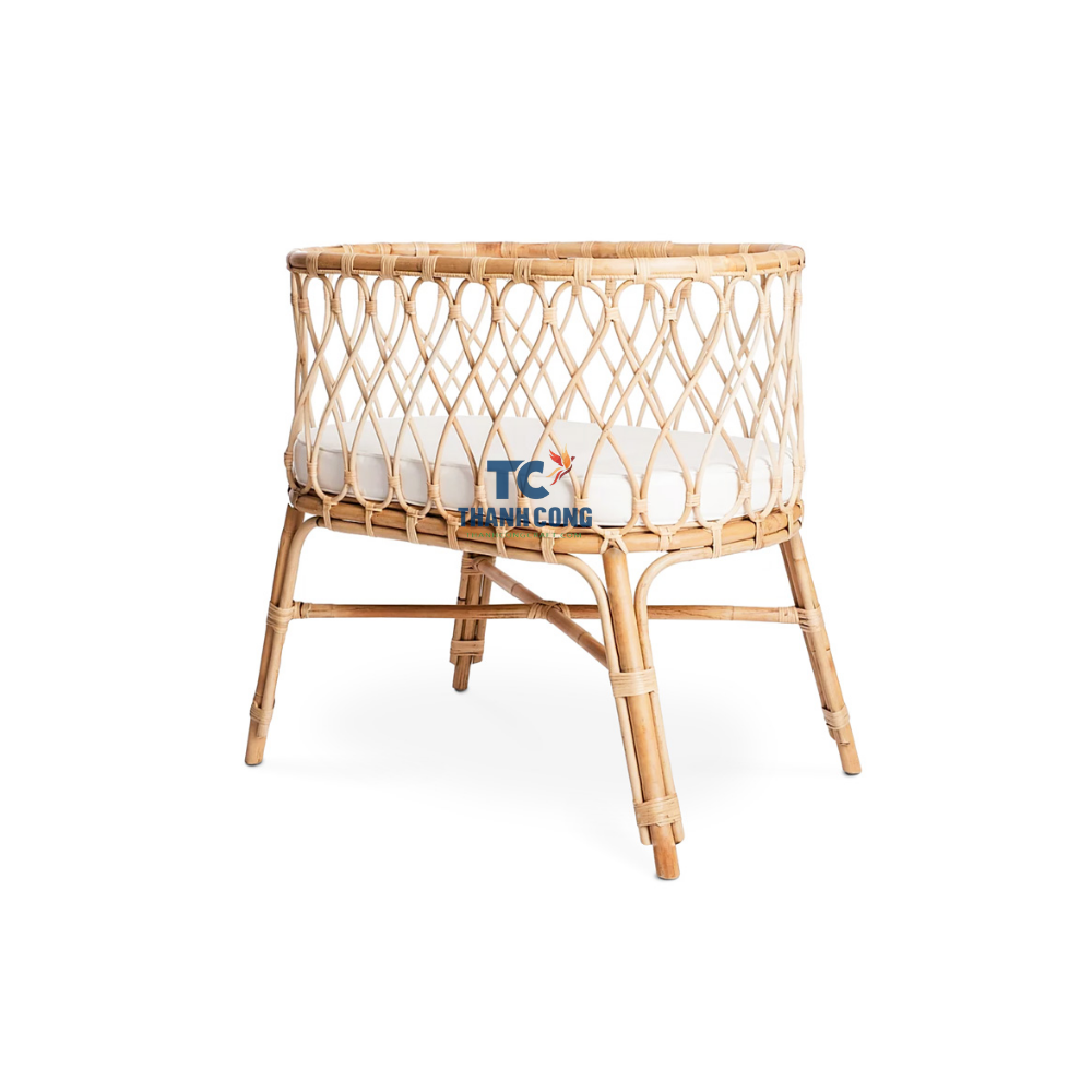 Natural Wicker Woven Baby Swing Bassinet Rattan Baby Bassinet made from Vietnam Manufacturer