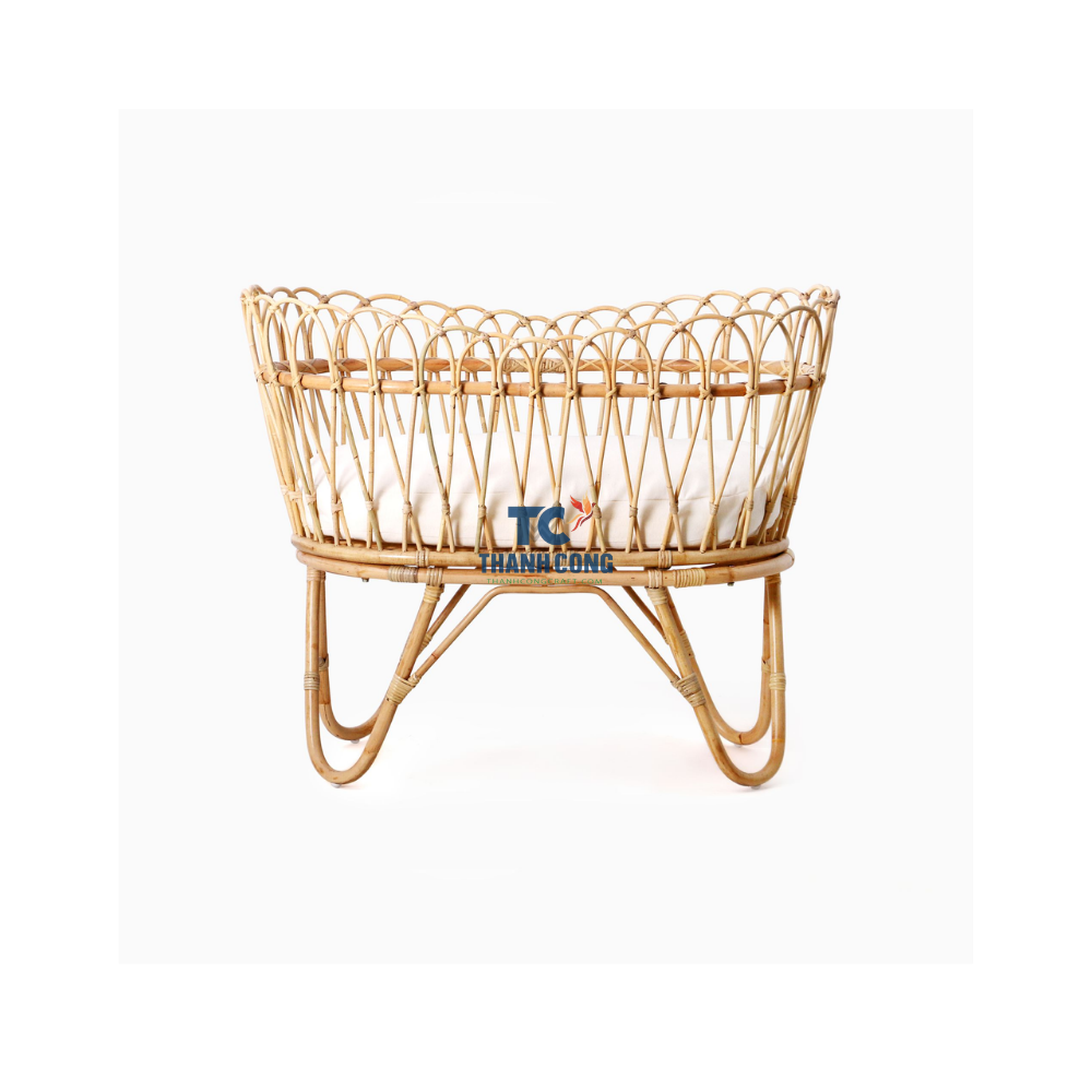 Natural Wicker Woven Baby Swing Bassinet Rattan Baby Bassinet made from Vietnam Manufacturer