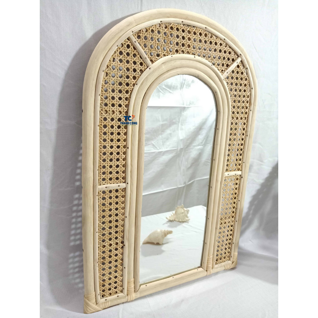 Vietnam Cheap Products Wall Decoration Rattan Mirrors Frames Wall Mounted Metal Frame Bathroom Wooden