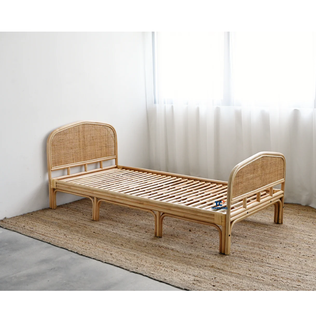 Wholesale  Rattan Bed Japanese-style Bedroom Children's Bed Small Apartment Sofa Floor Bed for Bedroom