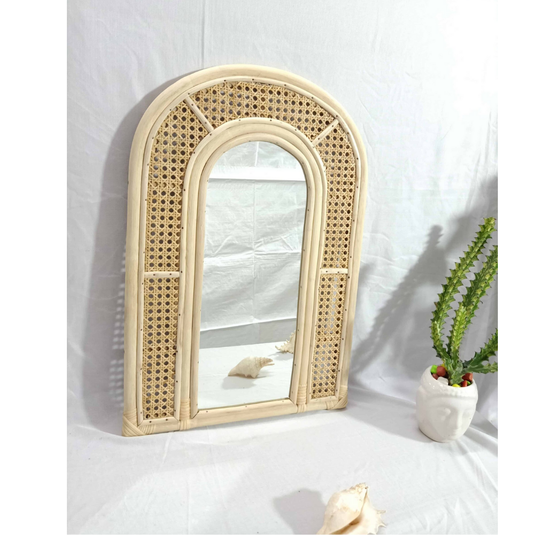 Vietnam Cheap Products Wall Decoration Rattan Mirrors Frames Wall Mounted Metal Frame Bathroom Wooden