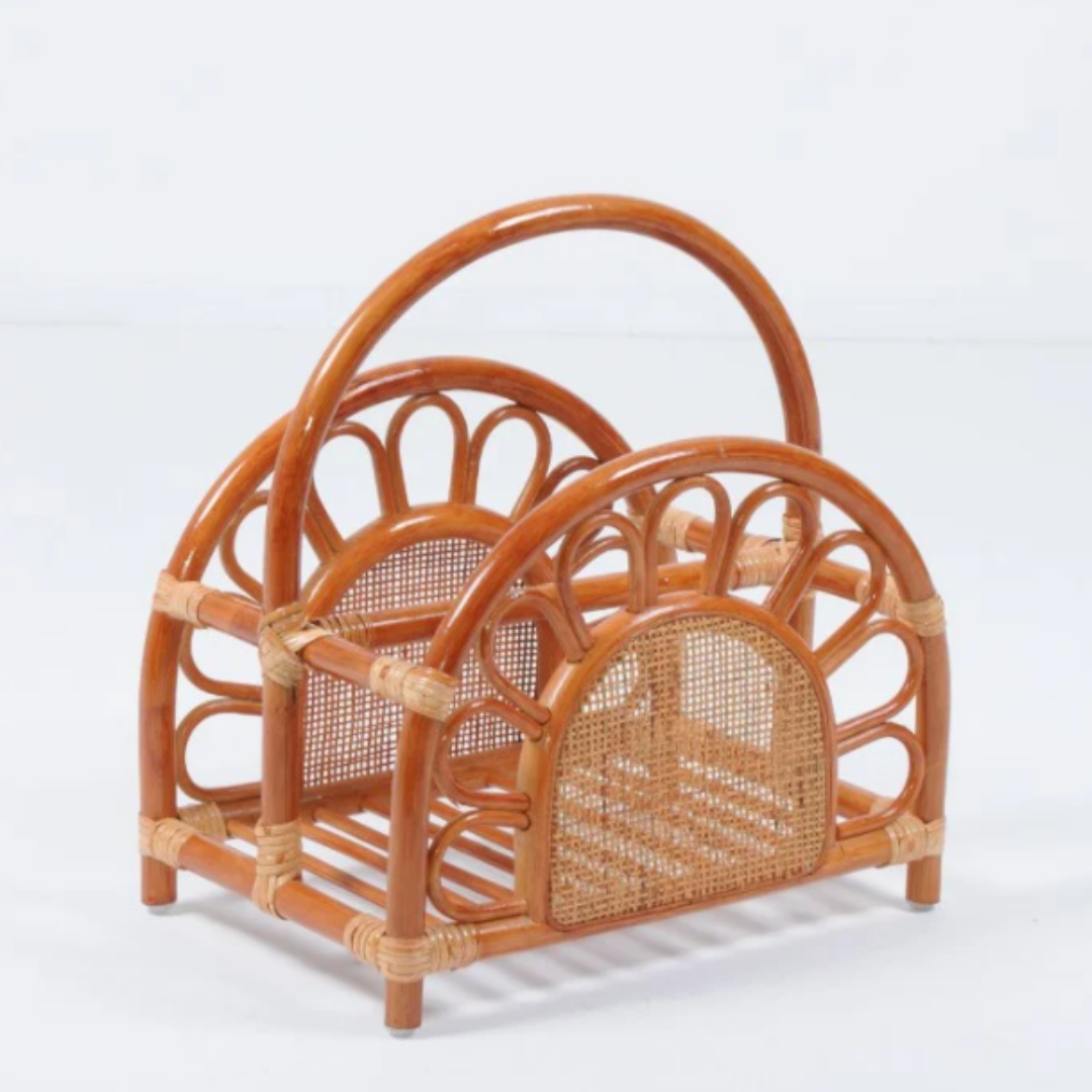 Handmade Rattan Book Shelf 2 Tier Book Case Living Room Furniture Made in Vietnam