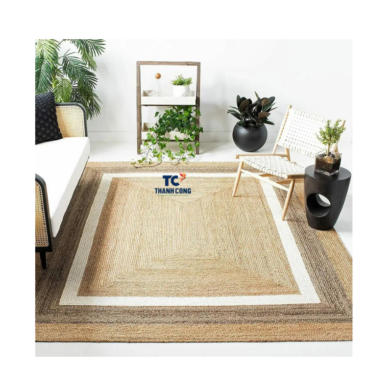 Wholesale Rug jute Runner Rectangle Braided Natural Handmade Carpet Modern Look Rug Natural Fiber Rugs - RR05