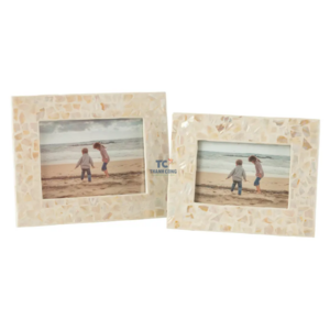 Hot Selling custom sizes table photo frame in mother of pearl inlay handmade wholesale capiz shell picture frame moulding