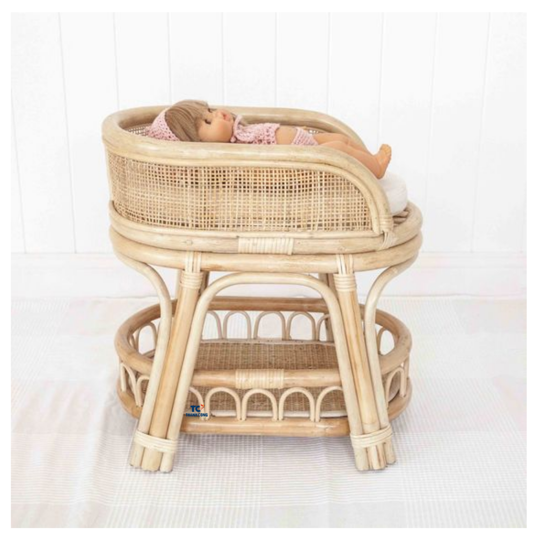 Genuine Indian Handmade rattan wicker Dolly bassinet also baby crib for new born baby items furniture Available In wholesale