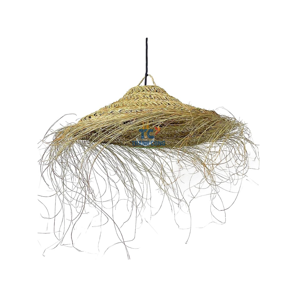 Bohemian Style Seagrass Lampshade For Room Decoration Natural Woven Straw Sea Grass Lamp Cover