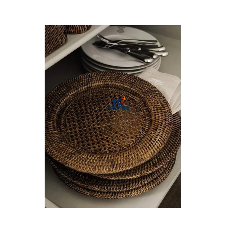 Hot sale rattan charger plate/rattan snowflake shaped wedding charger plate 100% handmade wholesale- RP02