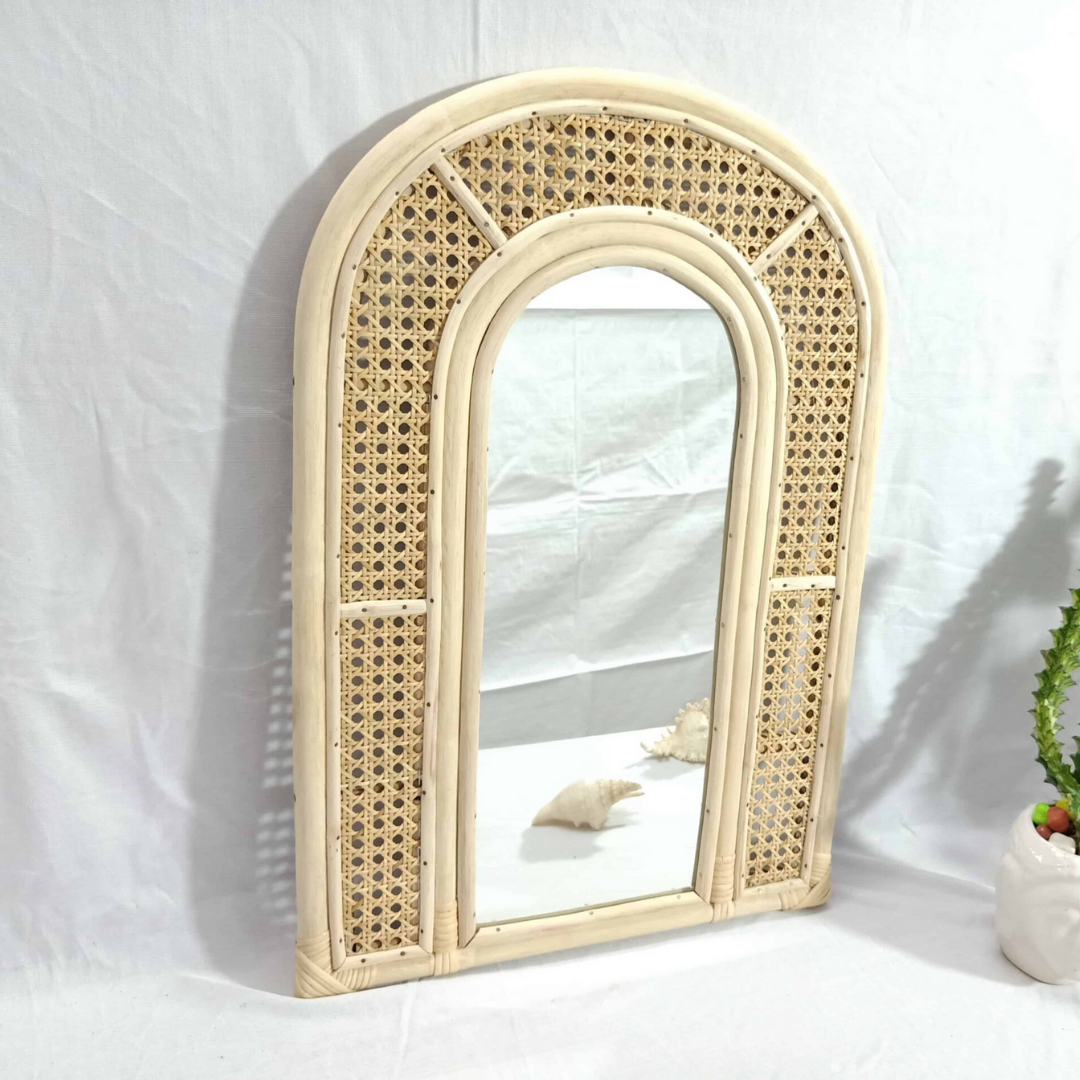 Vietnam Cheap Products Wall Decoration Rattan Mirrors Frames Wall Mounted Metal Frame Bathroom Wooden