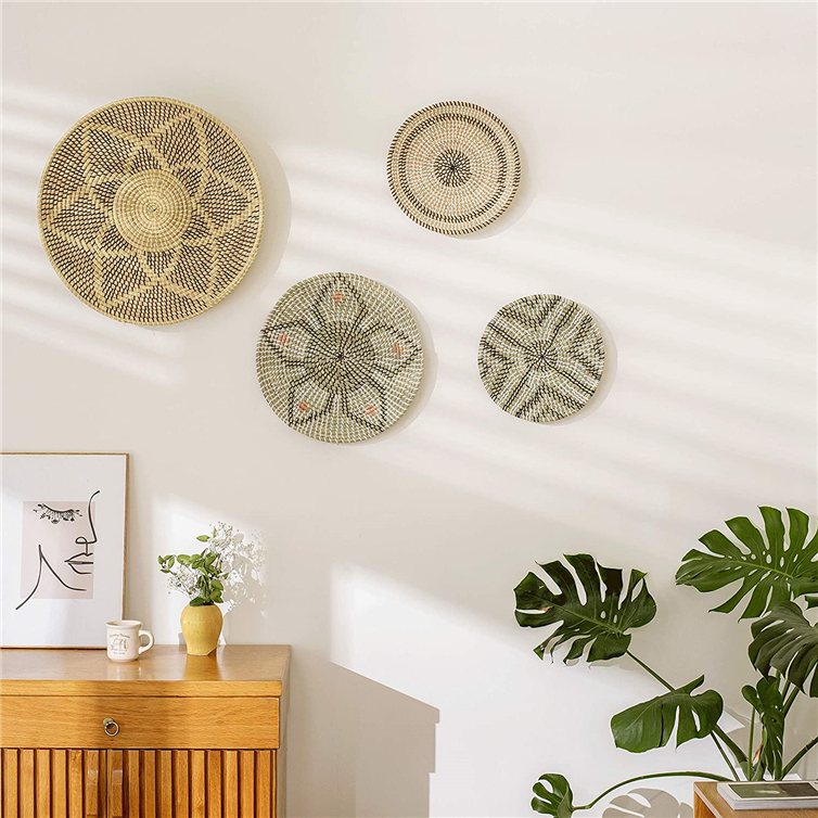 High quality best selling natural Seagrass wall hanging baskets decor from Vietnam