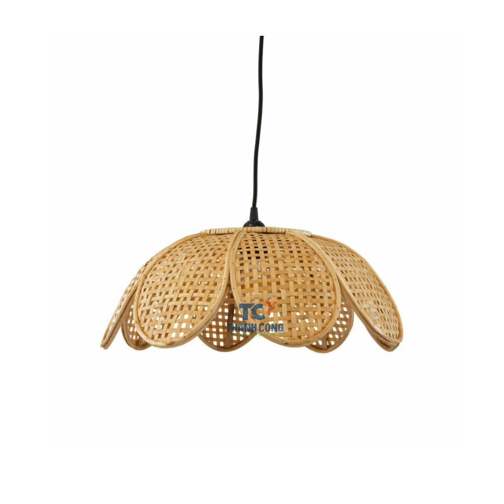 Natural Hand Woven Wicker Bamboo Rattan Lamp Shades Custom Design Flower Pendant Lampshade Lamps Cover