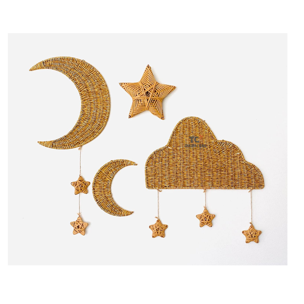 Top Selling Kids Wall Decor Rattan Kids and Nursery Decor Rattan Hanging Wall Animal Shaped Made In Vietnam