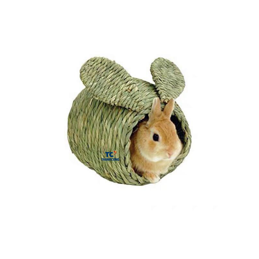 Pet Rabbit hutch woven grass nest Yurt Bunny house cage pet Rabbit  Seagrass nest bed rabbit chew toys from Thanh Cong