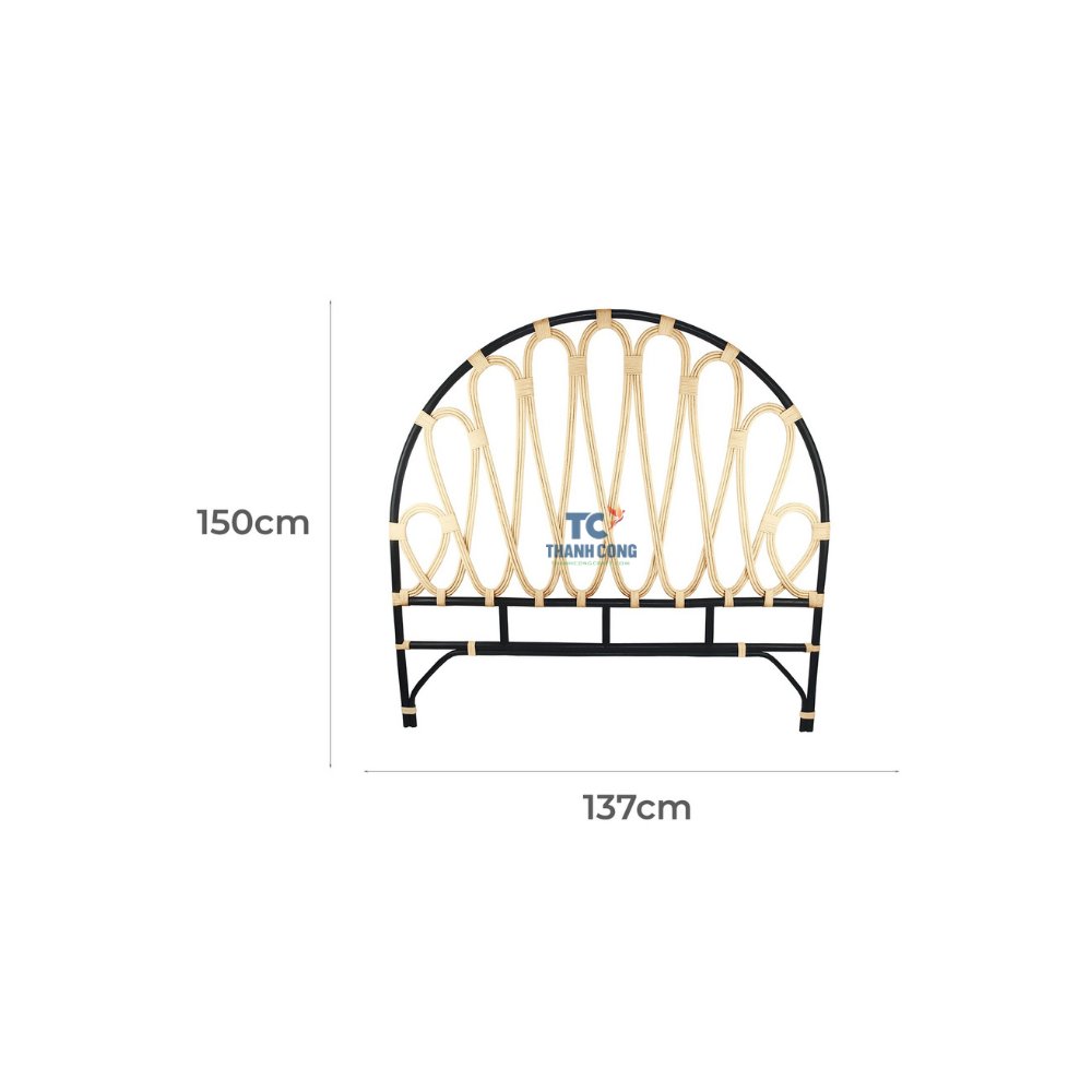 Home Furniture Vietnam Rattan Headboards Handmade Rattan Bed Head Rattan Round Design